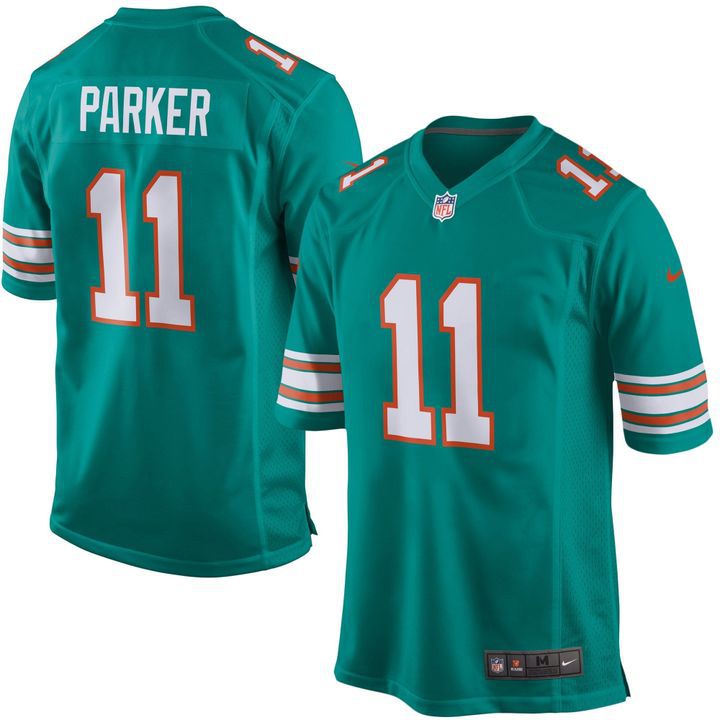Men Miami Dolphins 11 DeVante Parker Nike Green Alternate Game NFL Jersey